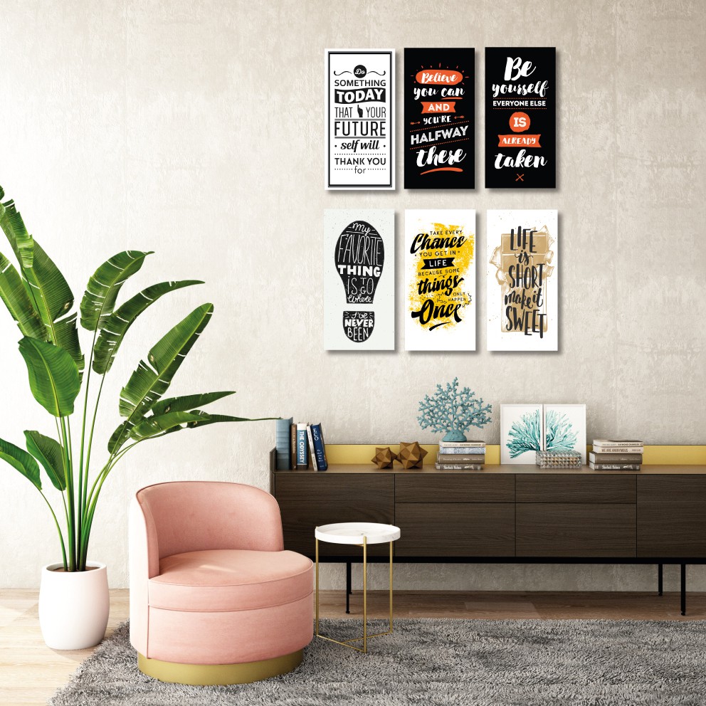 Hiasan Dinding Poster MDF Quote II 15x30 cm Wall Decor Rumah