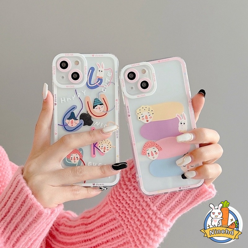 Soft Case Silikon TPU Bening Motif Kartun Anak Laki-Laki Dan Perempuan Untuk IPhone 13 12 11 Pro Max X Xr Xs SE 2020 Max 8 7 6 6s Plus