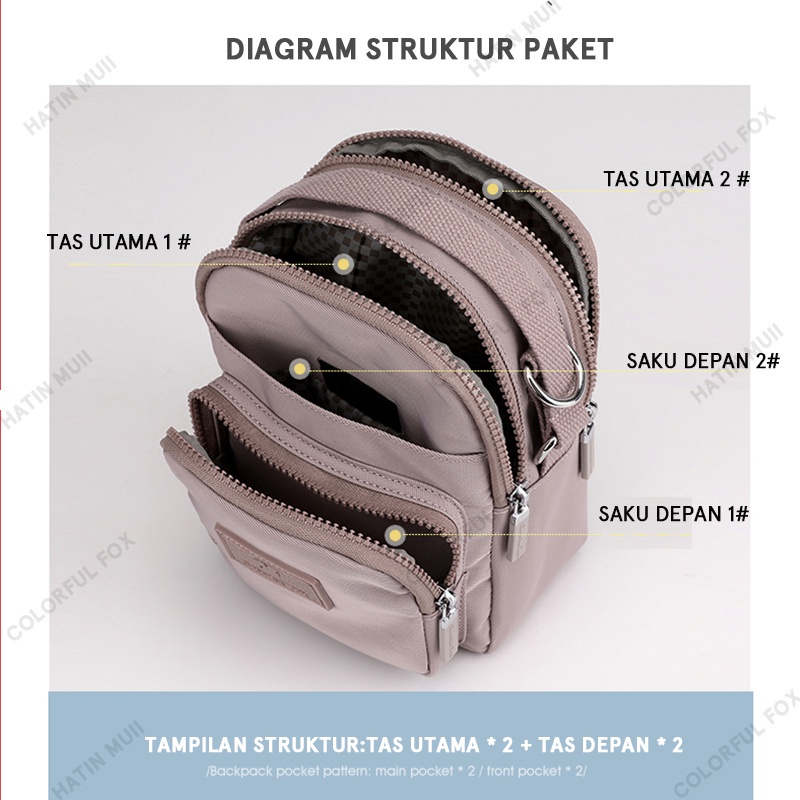 TasMolly 0466 Tas Selempang Wanita Sling Bag Wanita Shoulder Bag Wanita Bahan Anti Air