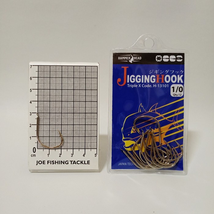 Hammer Head 1/0 Jigging Hook Triple X Code - Mata Kail Tanpa Lubang