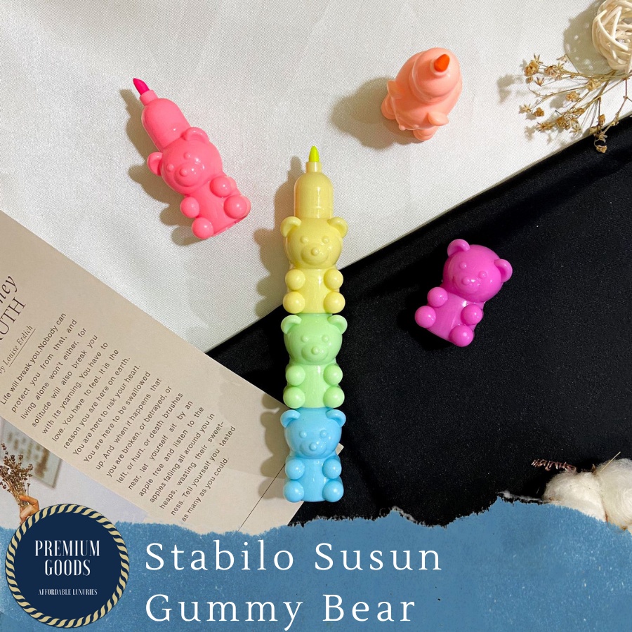 

HIGLIGHTER STABILO MARKER 1 SET 5 SUSUN BENTUK GUMMY BEAR WARNA WARNI MURAH ATK FANCY