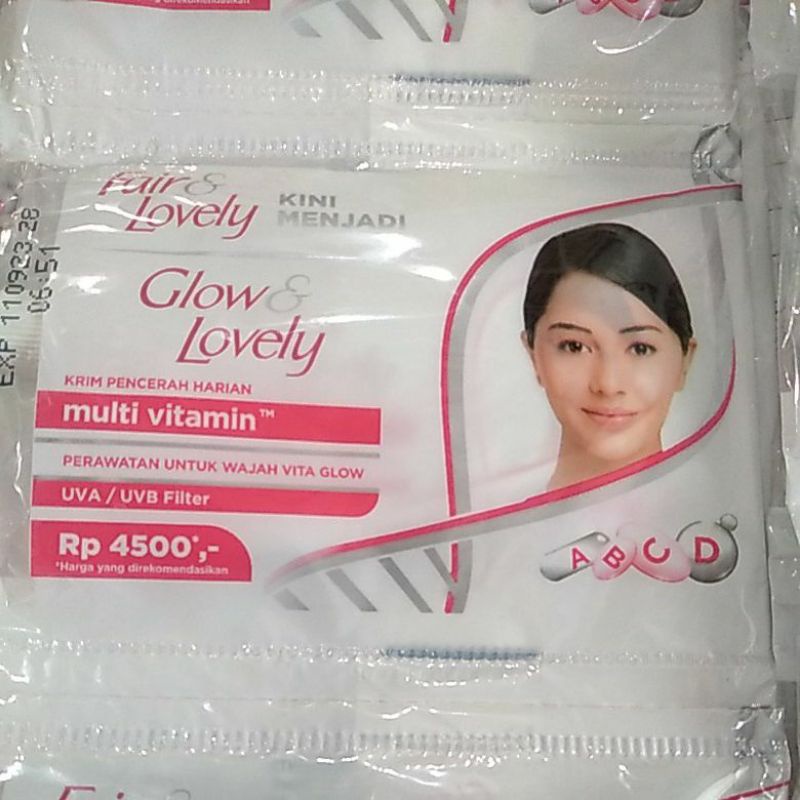 Fair &amp; Lovely Glow &amp; Lovely 9 gr renceng 12 sachet