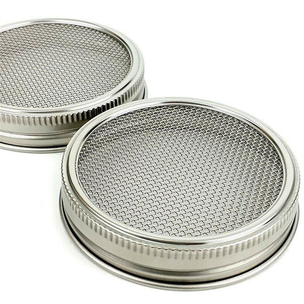 REBUY Sprouting Lid Planters Mesh Screen Strainer Untuk Nampan Pembibitan Mason Jar