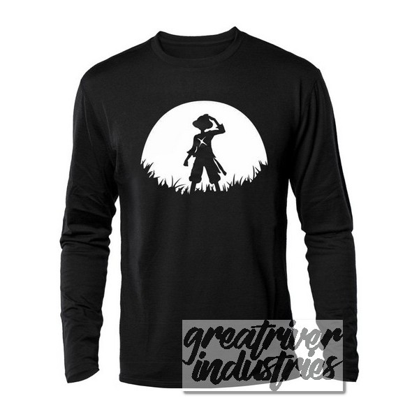 kaos anime onepiece one piece luffy bulan ( lengan panjang )