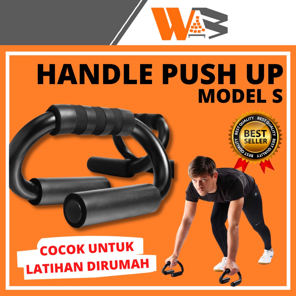 COD Handle Push Up Baru Handle Alat Olahraga Fitness Di Rumah Model S Hitam C93