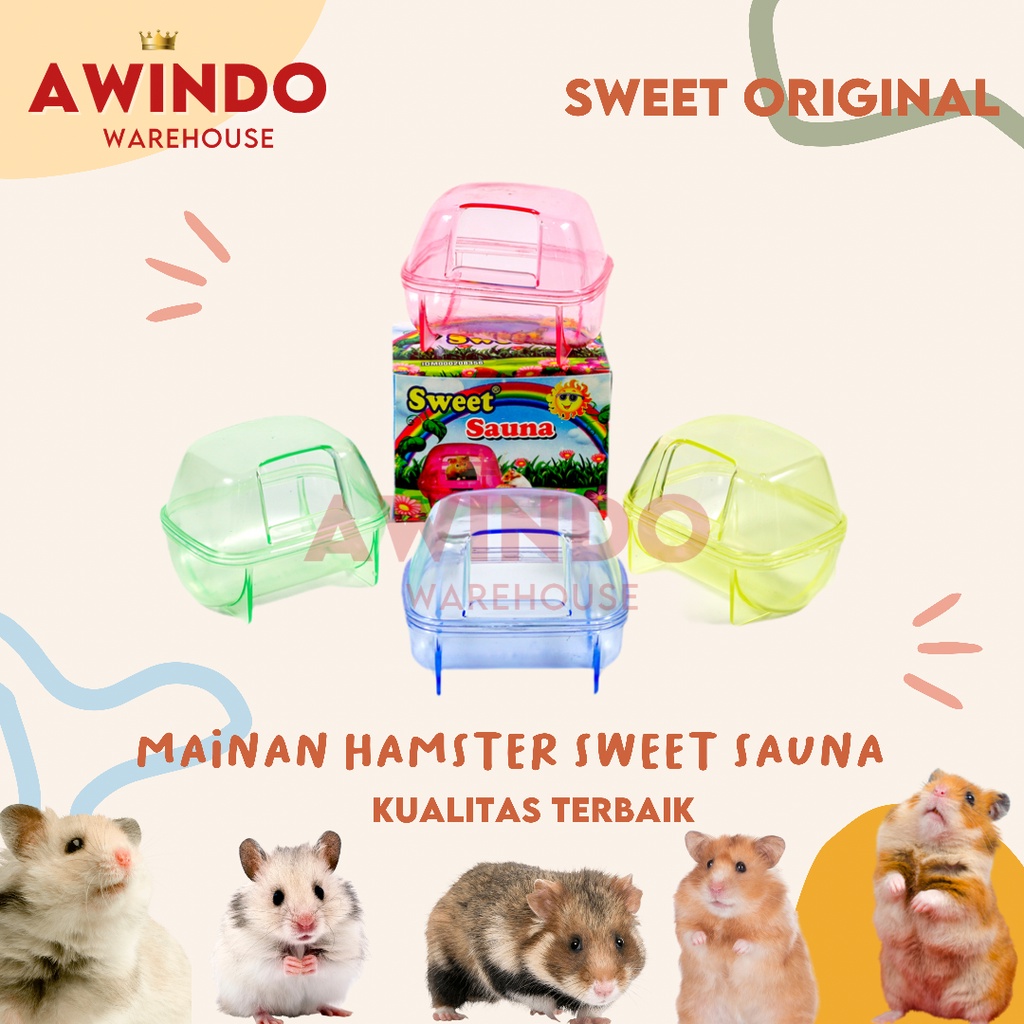 SWEET SAUNA - Mainan Rumah Hamster Tempat Wadah Mandi Tidur Hamster Aksesoris