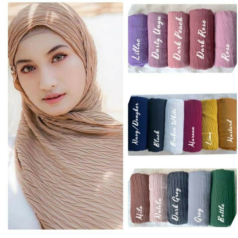 pasmina plisket zigzag/pashmina zigzag padi/pashmina murah