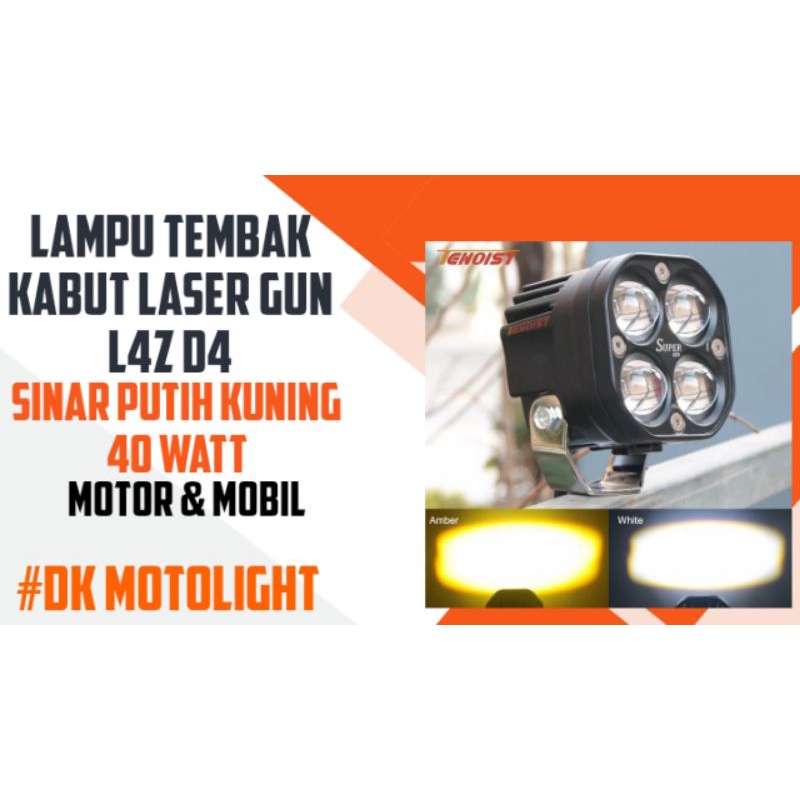 LAMPU TEMBAK LED LASER GUN D4 VINYX SINAR PUTIH KUNING SUPER BRIGHT
