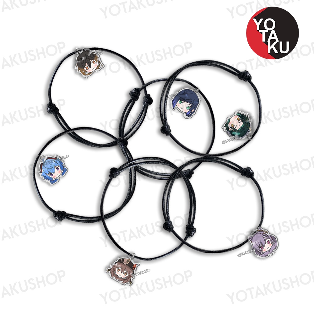Gelang Anime Genshin Impact Liyue Tali Single Charm Fanmerch Xiao Zhongli HuTao Venti YOTAKUSHOP