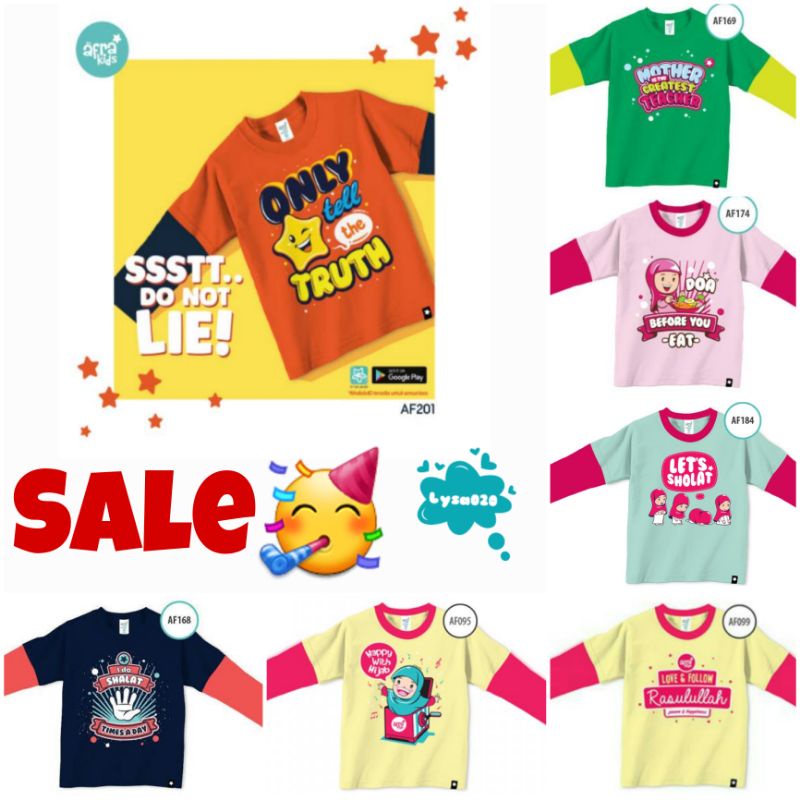 SALE Kaos Afrakids Lengan Panjang AF168 AF169 AF174 AF184 AF201 AF095 AF099