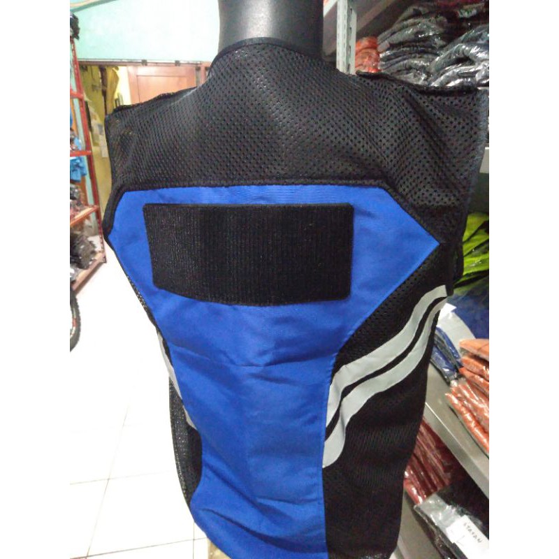 ROMPI SAFETY BIRU BERLOGO PU BENDERA BAHAN TASLAN SAMPING JALA