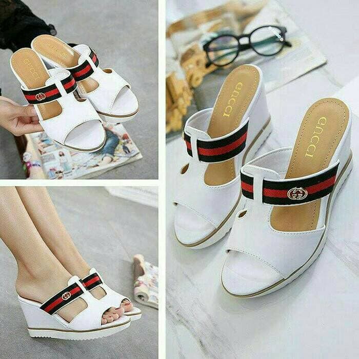 SEPATU WEDGES BIANCA WANITA / CEWEK GUCCI REPLIKA FASHION TERMURAH