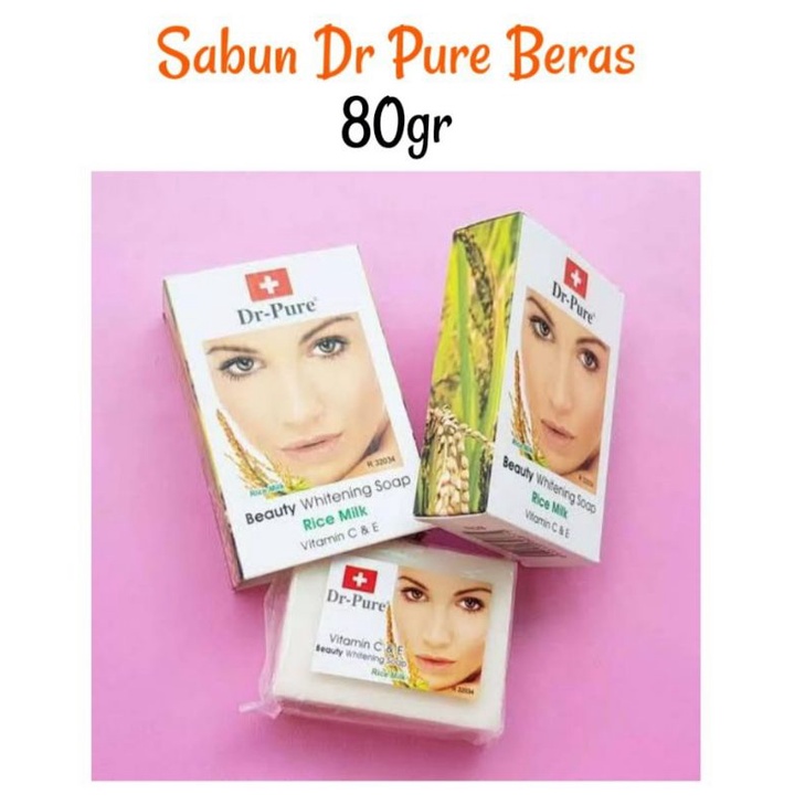 SABUN DR PURE BRIGHTENING / RICE MILK 80 gr, ORIGINAL BPOM