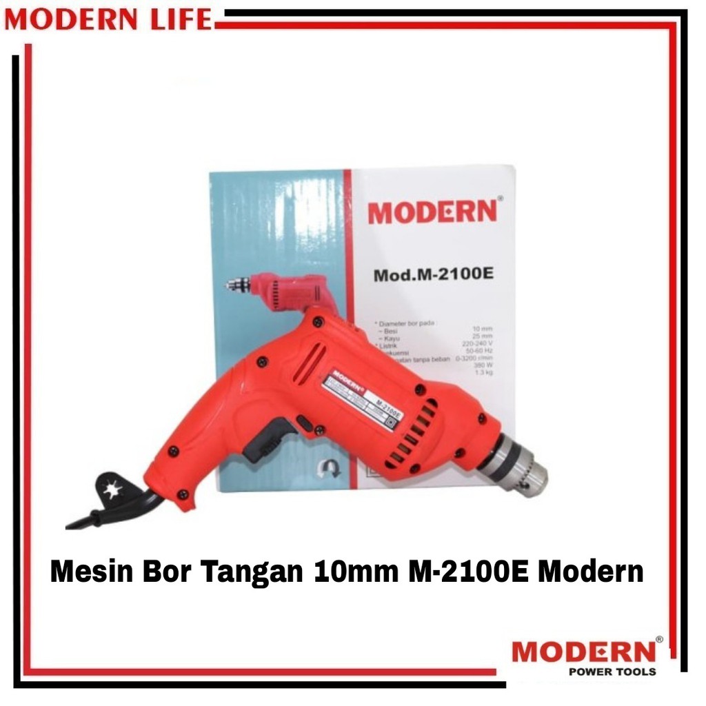 Mesin Bor Listrik / Bor Tangan / Electric Drill 10mm M 2100 E Modern