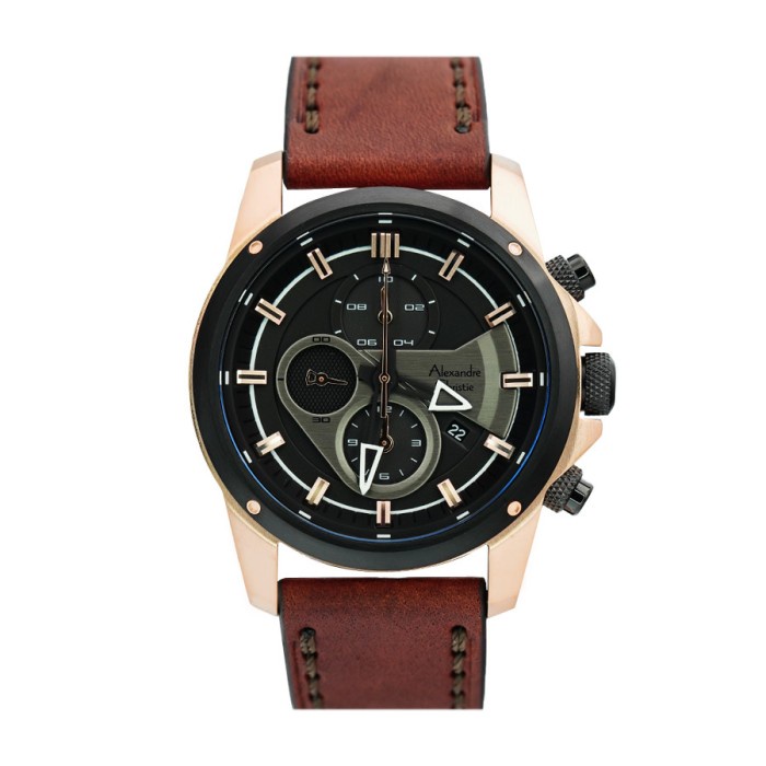 Jam Tangan Alexandre Christie AC 6593 MC Man Pria Leather Murah Original