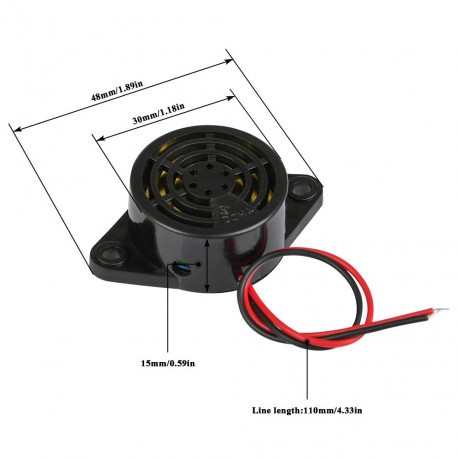 Buzzer SFM-27 DC 3-24V 95dB Continous Alarm