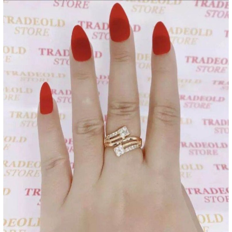 Cincin kotak fashion wanita rosegold bahan Titanium original anti luntur
