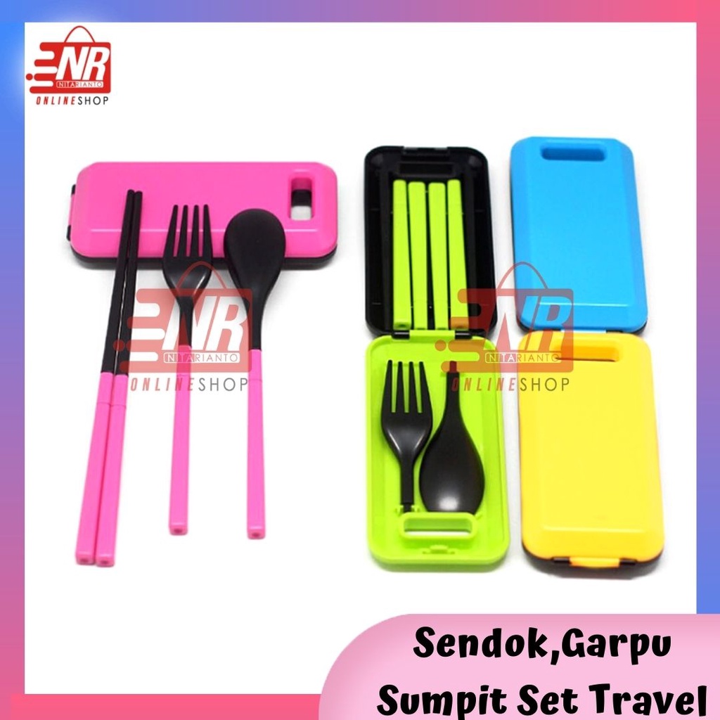 Sendok Set Garpu Sumpit / Sendok Plastik / Sendok Travel / Souvernir