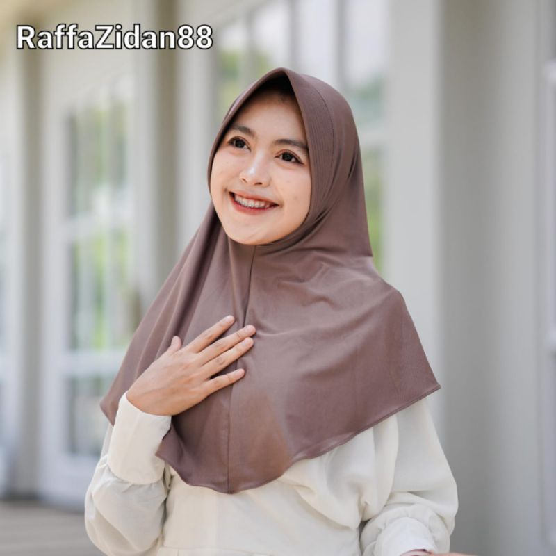 Jilbab Bergo Hamidah Jersey | Bergo Sport Jersey Premium | Kerudung Sekolah Size M-ESPRESSO
