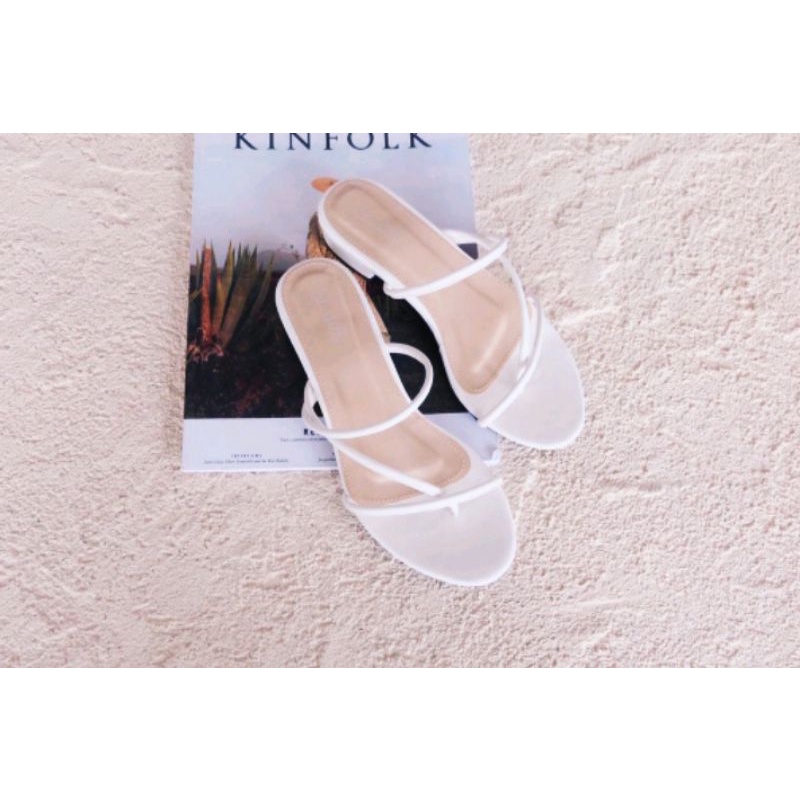 sandal heels jepit silang realpic hak 3cm