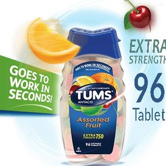 Tums Extra Strength 750 96 Tabs, Maag Gerd Heartburn Asam Lambung New