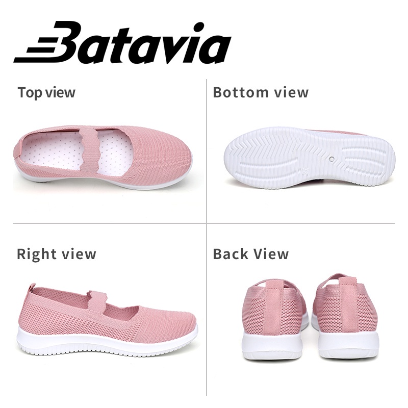 Batavia GROSIR sepatu kanvas wanita rajut sepatu wanita  sepatu tanpa tali hitam  sepatu flat rajut BQ-2