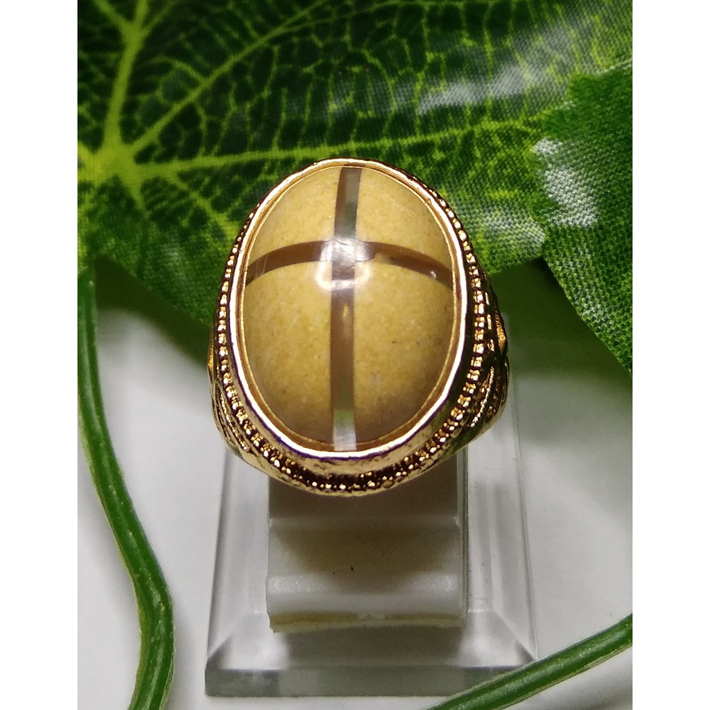 cincin batu akik tapak jalak coklat