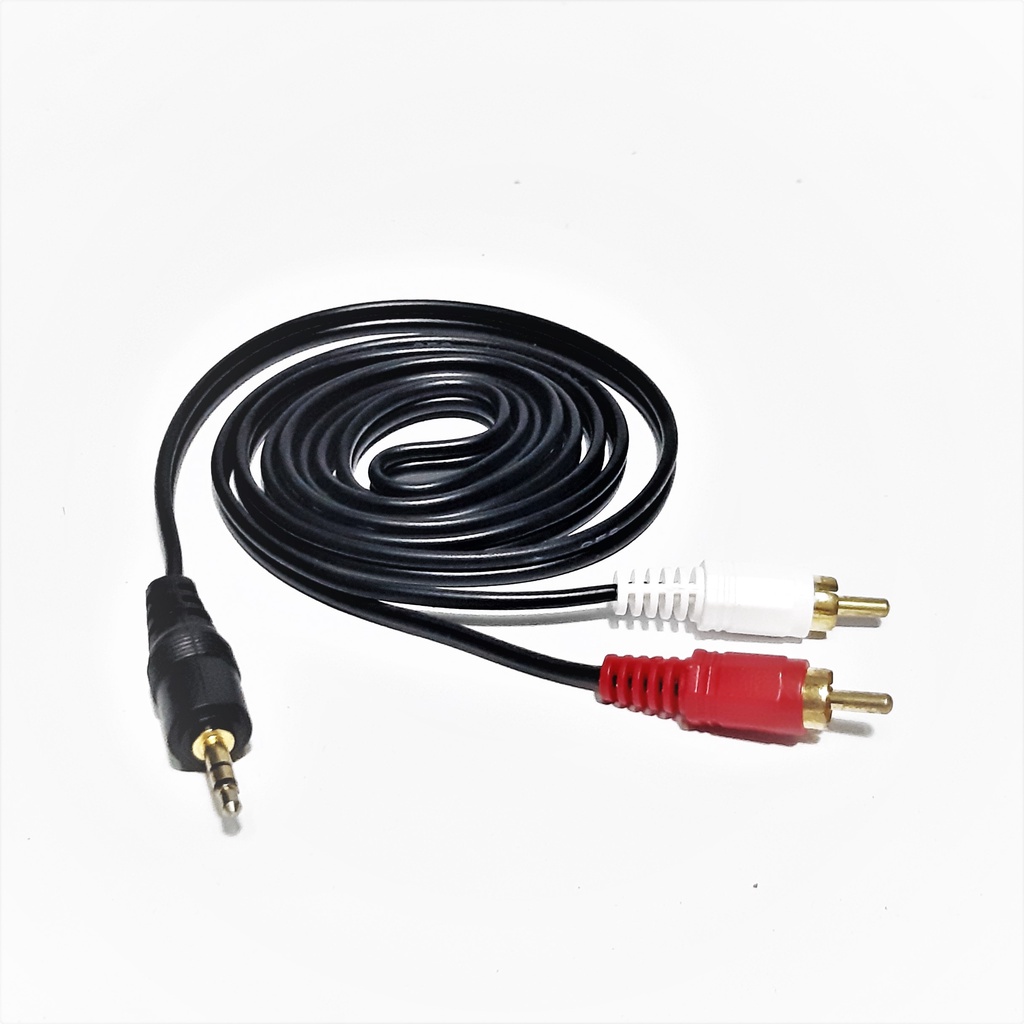 Kabel Audio / AUX Model 2. 1 Lapisan Karet Colokan / Port Kuningan Panjang 1.5 Meter