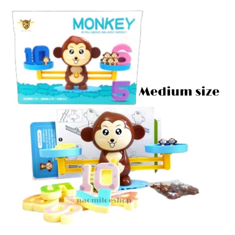 Mainan edukasi matematika timbangan anak Mainan Monkey Balance Math Toy Belajar berhitung Matematika