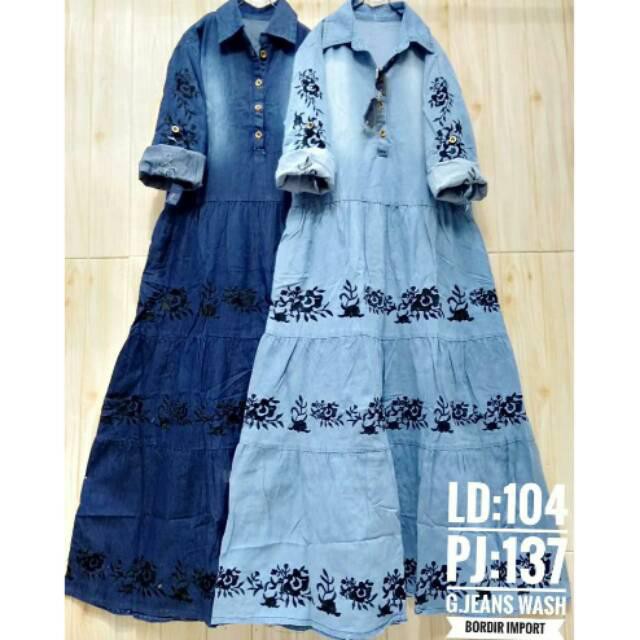 Gamis Jeans Bordir Import