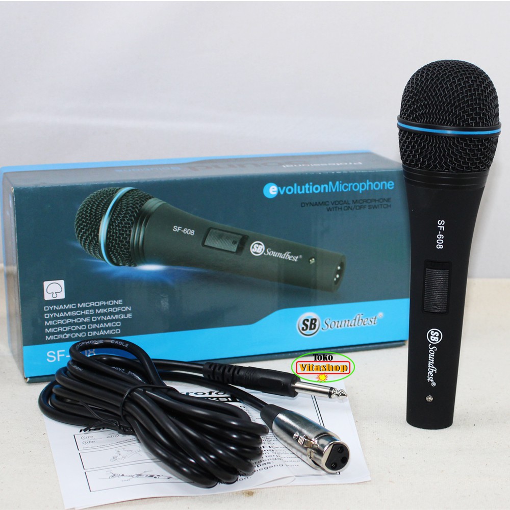 Microphone Kabel Soundbest SF-608 Mik Cable Evolusion Mikropon Vocal Dynamic