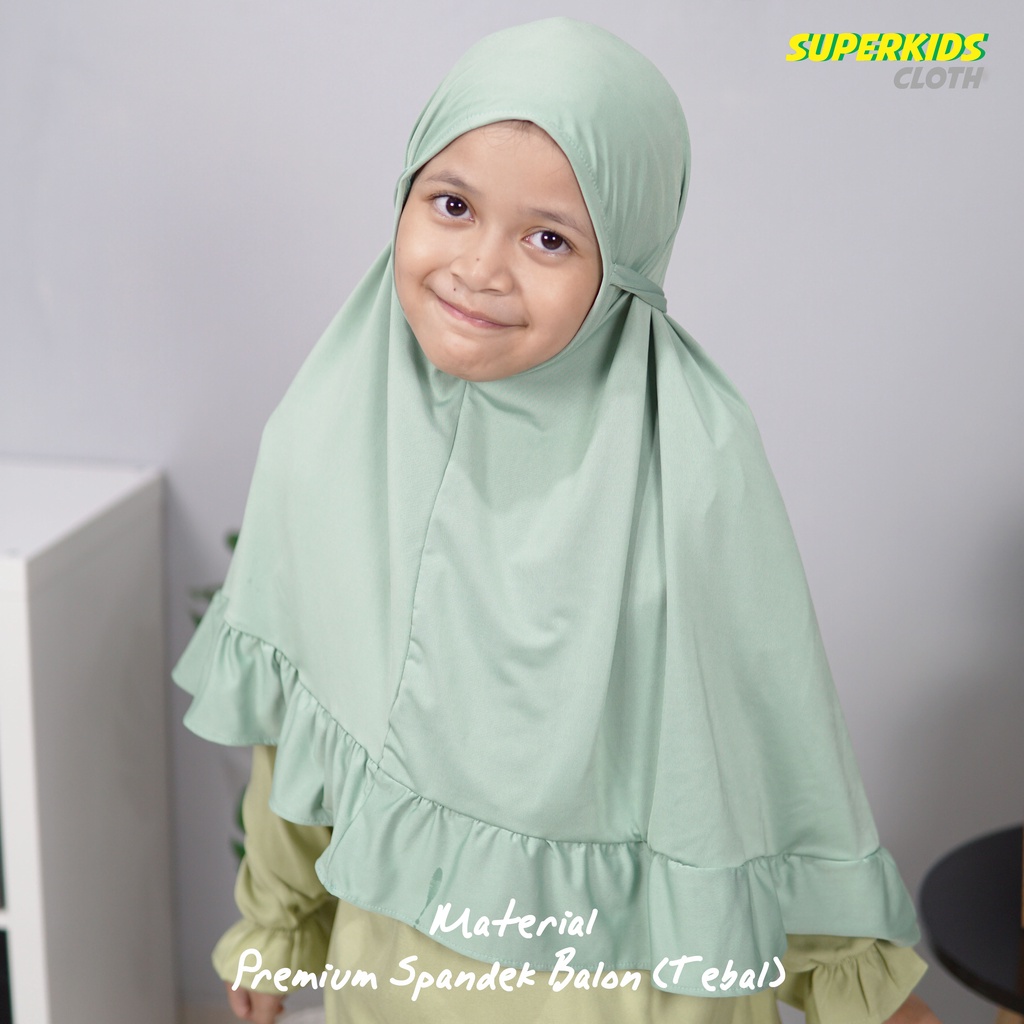 Jilbab Anak Kerudung Anak Hijab Anak Perempuan Instan Premium Rampel Umur 1 - 13 Tahun Superkidscloth