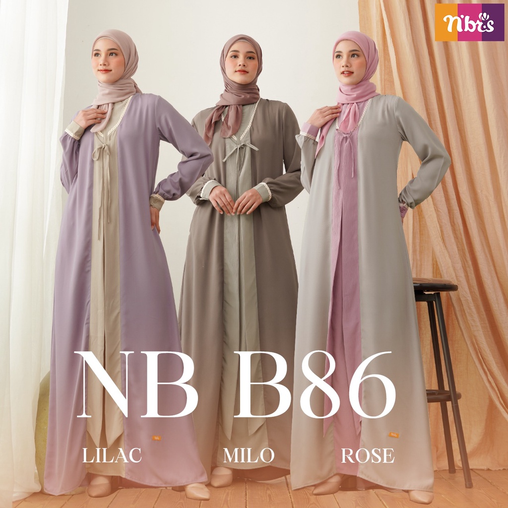 NIBRAS GAMIS NB B86 Bahan Tweeny mix Yoryou Dress Fashion Muslimah Modern by Nibras bisa COD