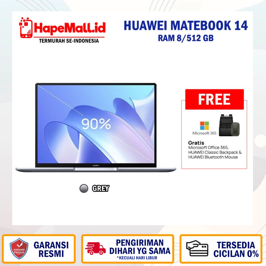 HUAWEI MATEBOOK 14 CORE I5 RAM 8/256GB GARANSI RESMI HUAWEI INDONESIA TERMURAH