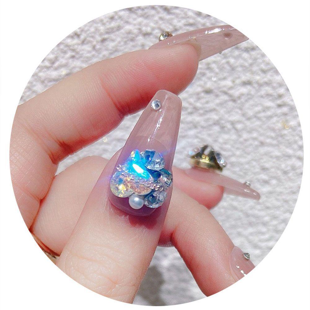 AUGUSTINA Augustina Pesona Kuku Bersinar 3D Glitter Manicure Perlengkapan Berlian Kristal Kuku Rhinestones
