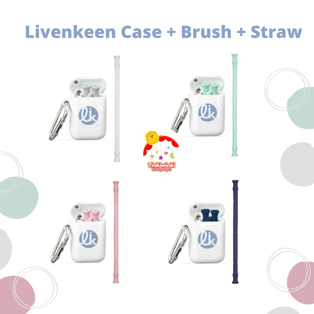 Livenkeen Case + Brush + Straw Sedotan Silicone