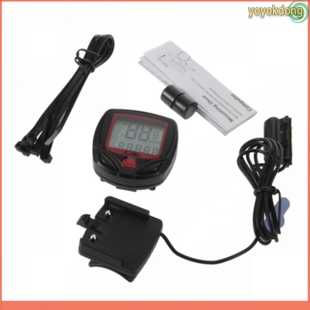 SunDING Speedometer Sepeda 14 Function LCD Display Bicycle - SD-548B [Hitam]