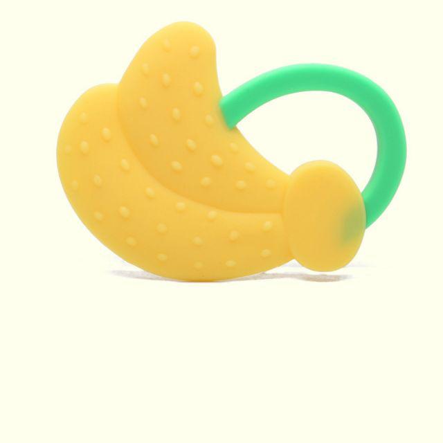 ❤TOKO1234❤ Baby Fruit Teether Gigitan Bayi Bentuk Buah Bahan Silikon/ Mainan Bayi Bentuk Buah.-A.) Pisang