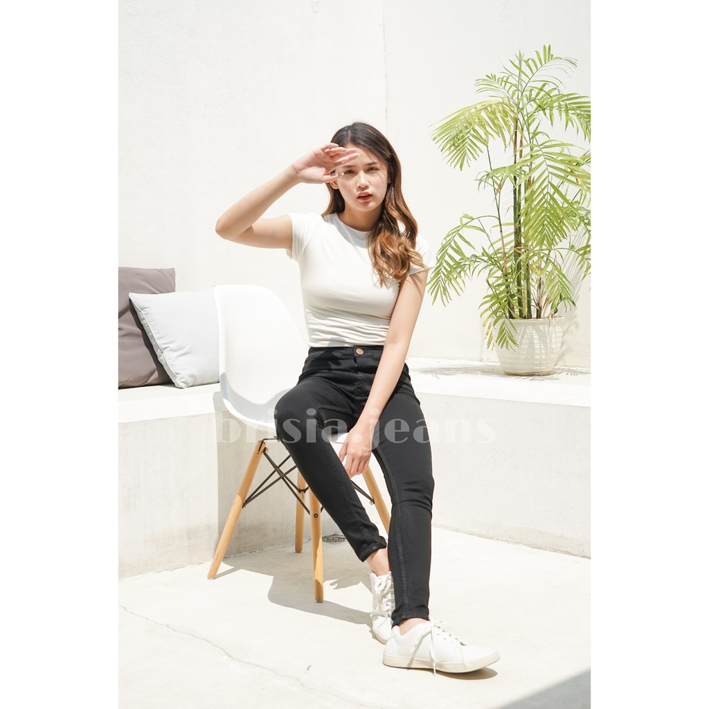 [SIZE 27-38] NAYEON Highwaist Jeans Skinny Polos Bigsize / Celana Panjang Jeans Wanita