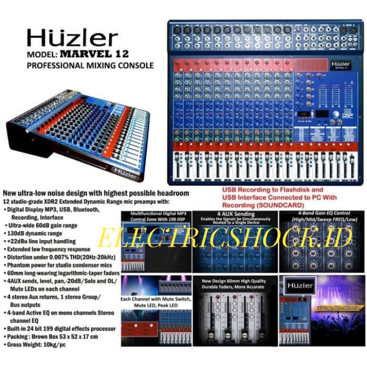 MIXER AUDIO HUZLER MARVEL 12 / MARVEL12 ORIGINAL 12 CHANNEL