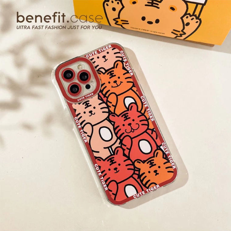 Soft Case TPU Motif Bunga Harimau Untuk Iphone 13 12 Mini 11 Pro X XR XS Max SE 2020 6 6S 7 8 Plus