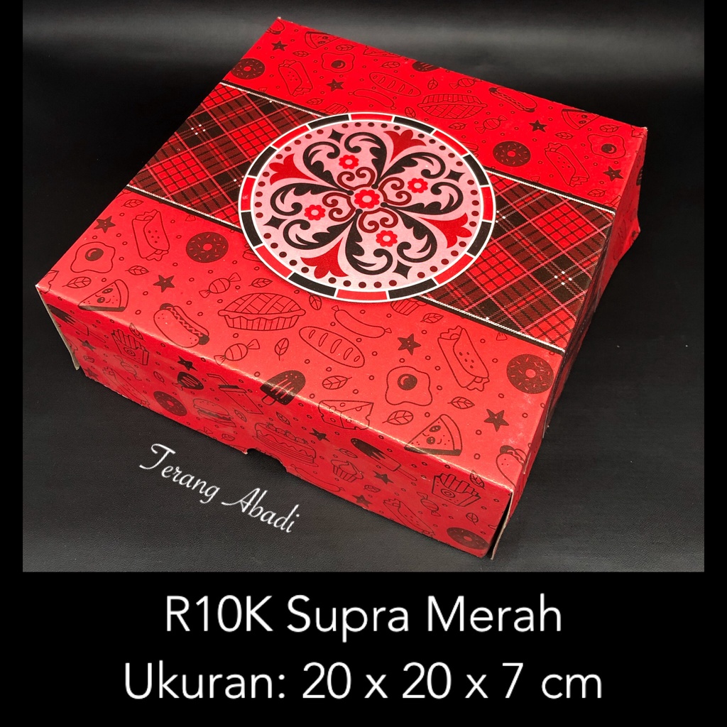 Dus Nasi 20 X 20 X 7 cm Supra Merah R10K / Dos Kue / Dus Roti / Dus Snack / Dus Nasi Hajatan /Dus Snack Ultah/ Kerdus Makanan