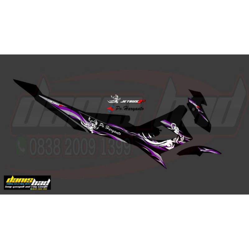 Striping satriafu facelift livery buss po haryanto