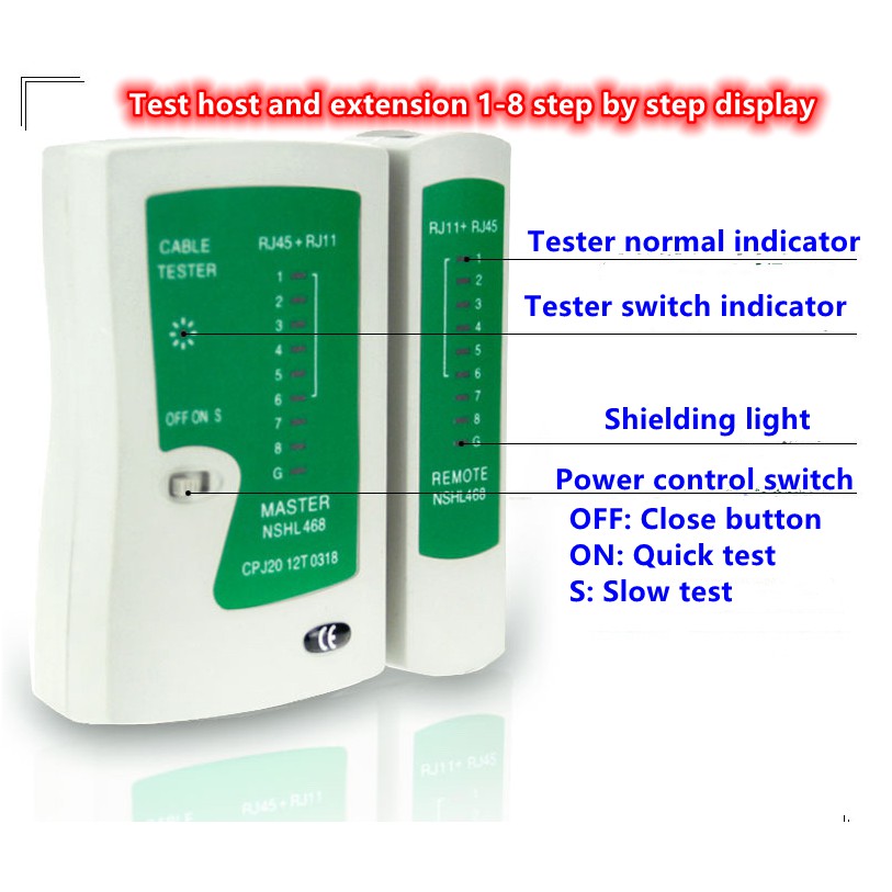 RJ45 RJ11+ CAT5 Network cable interface cable tester