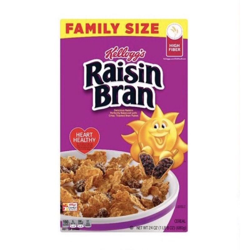 

Kelloggs Raisin Bran Breakfast Cereal - sereal sarapan rasa kismis 680 gr