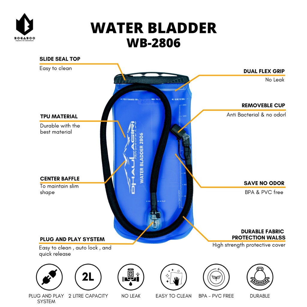 ( BISA COD KO ) Dh waterbladder 2806 dhaulagiri - waterblader - water blader - waterblader dhaulagiri - kantong air minum 2 L - DH TEMPt minum buAT SEPEDAAN