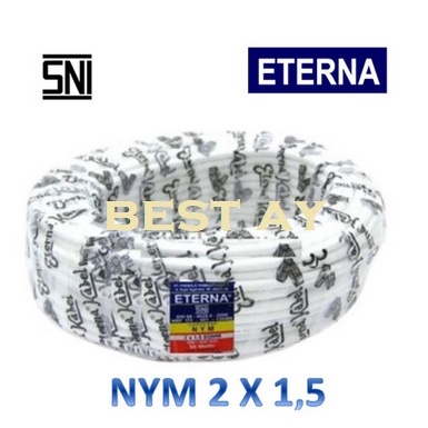 Kabel Listrik Tunggal Kawat Tembaga NYM 2X1.5 2x1,5 ORIGINAL SNI ETERNA