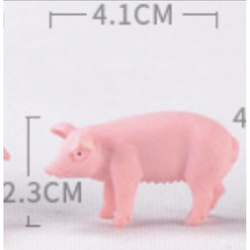 miniatur mainan karet pig utk pajangan, bermain sensory anak, diorama, maket, topper cake