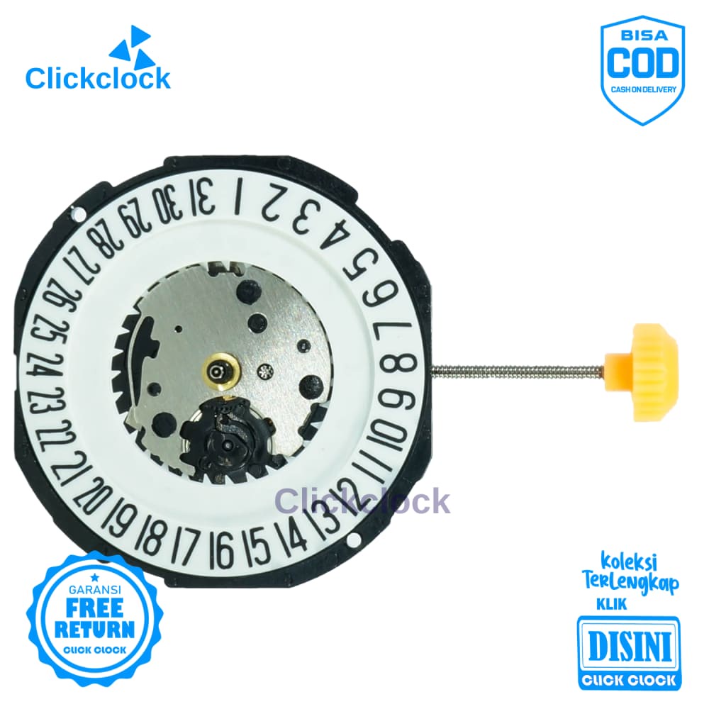 Mesin Jam Tangan Tgl Quartz Watch Movement PC 32-3 Tgl Diangka 3 Original Tanggal