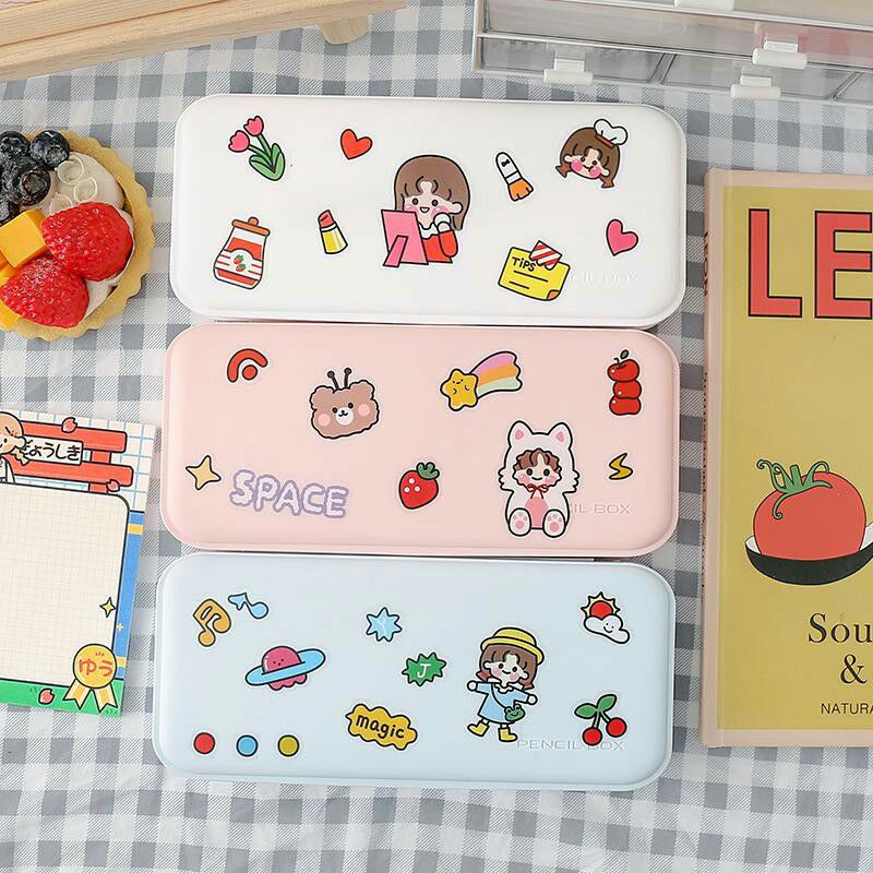 TEMPAT PENSIL/PENCIL CASE AESTHETIC KOREAN STYLE (FREE STICKER)-2